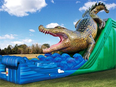 Commercial Pvc Crocodile Water Slide Inflatable